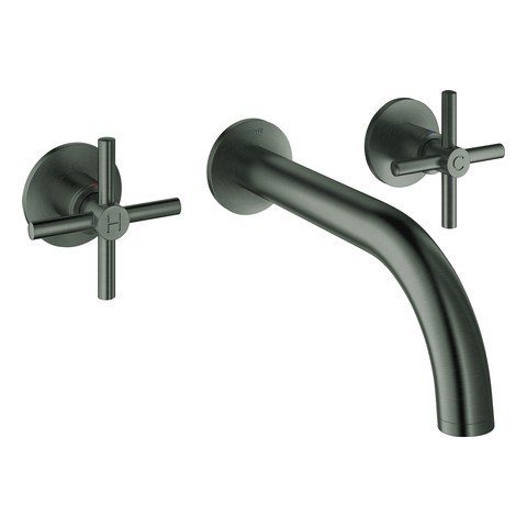 GROHE 3-Loch-WT-Batterie Atrio 20164_3 FMS Kreuz-Griff hard graphite gebürstet 20164AL3
