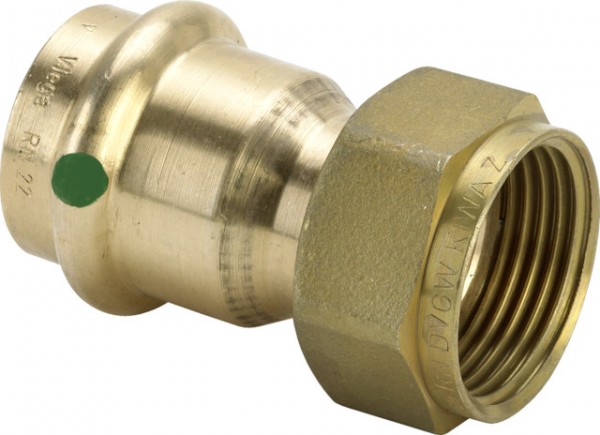 Viega Verschraubung mit SC Sanpress 2263 flachdichtend in 54mm x G2 1/4 Rotguss 426743