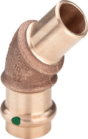 Viega Bogen 45 Grad mit SC Sanpress 2226.1 in 22mm Rotguss 110949