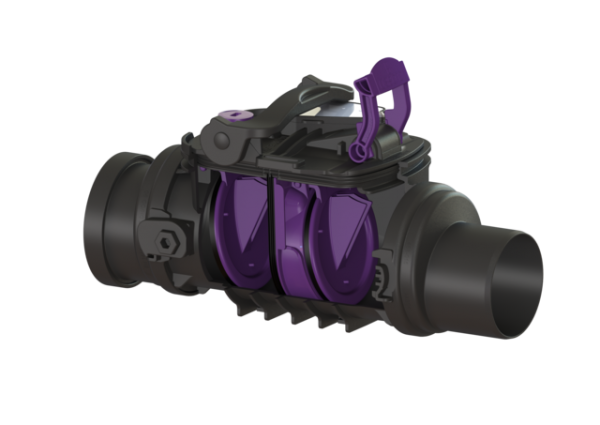 KESSEL Rückstaudoppelverschluss Staufix Control, DN90, freiliegend 770090