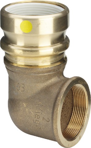 Viega Übergangsbogen 90 Grad mit SC Geopress 9614.2G in 63mm x Rp2 Rotguss 805210