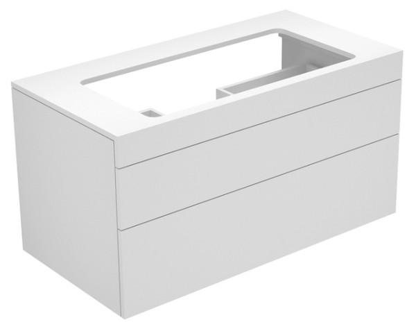Keuco Waschtischunterbau Edition 400 31582, 2 Auszüge, weiß/Glas weiß klar 31582300000