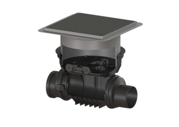 KESSEL Grundkörper Staufix DN125, schwarz, Bodenplatte 700125.10S