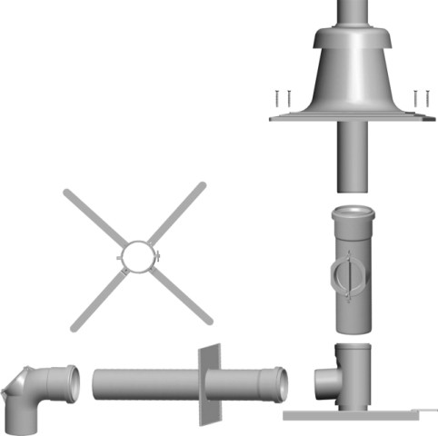 Wolf Anschluss-Set DN80 - B23 DN80 im Schacht, Abdeckung PP