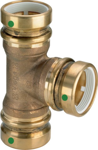 Viega T-Stück mit SC Geopress 9618TW in 63x32x63mm Rotguss 767174