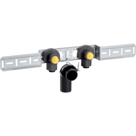 Geberit PushFit Anschlusswinkel 90Gr vormont. zweifach Ms d20-Rp1/2 mit AblRS 651.298.00.1