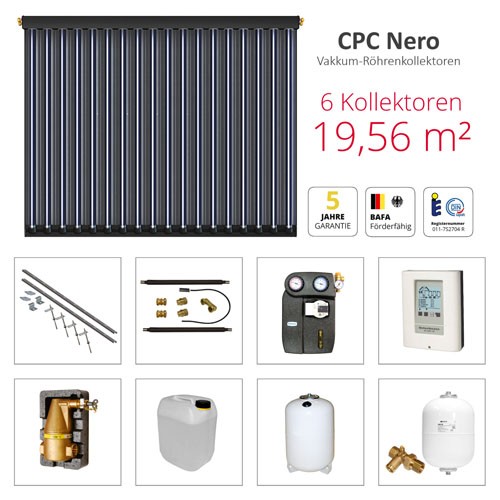 Solarbayer CPC NERO Solarpaket 6 - S Gesamtfläche Brutto: 19,56 m2 410106201