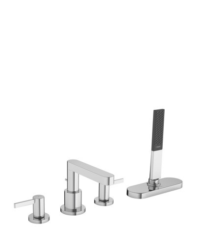 Hansgrohe 4-Loch Wannenarmatur Finoris F-Set Wannenrandmontage mit sBox chrom 76444000