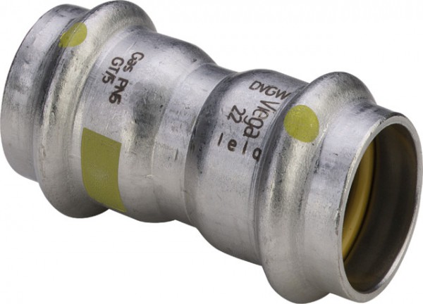 Viega Muffe mit SC Sanpress Inox G 0215 für Gas in 28mm Edelstahl 486990