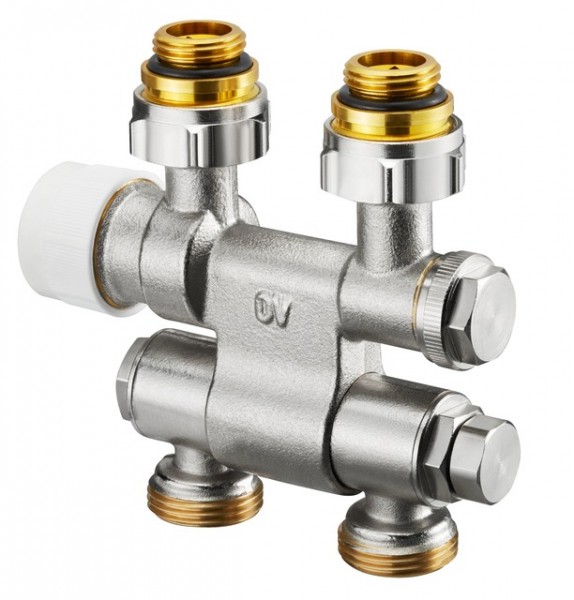 OVENTROP-Anschlussarmatur"Multiblock TF" 1/2"AG x 3/4"AG,1-u.2-Rohr,Ms,schwenkbar 1184035