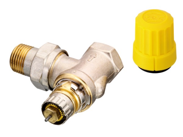 Danfoss Ventilgehäuse RA-UR 15 R 1/2, Eck, matt vernickelt 013G3229