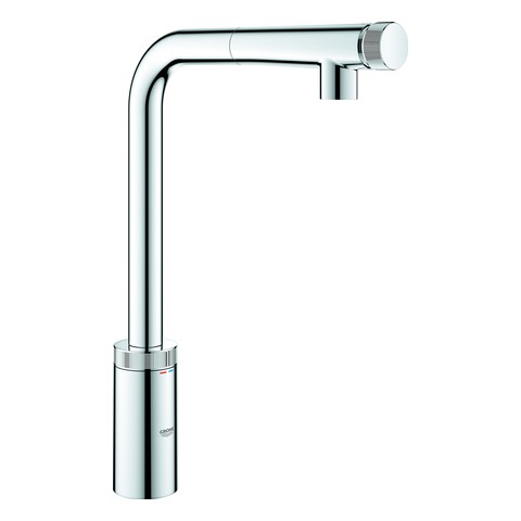 GROHE SPT-Batterie Minta Smart Control 31613 L-Auslauf auszb. Spülbrause chrom 31613000