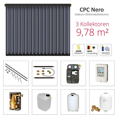 Solarbayer CPC NERO Solarpaket 3 - S Gesamtfläche Brutto: 9,78 m2 410103201