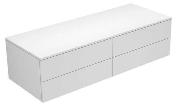Keuco Sideboard Edition 400 31766, 4 Auszüge, weiß/Glas trüffel klar 31766720000