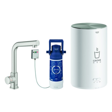 GROHE Standventil/Boiler GROHE Red Mono 30339_1 M-Size L-Auslauf supersteel 30339DC1