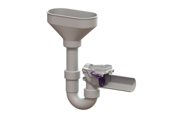 KESSEL Rückstauverschluss Staufix Siphon DN50, mit Einlauftrichter für Heizung 73053