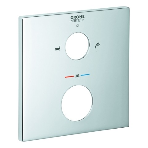 GROHE Rosette 49103 eckig für THM-Fertigmontagesets chrom 49103000