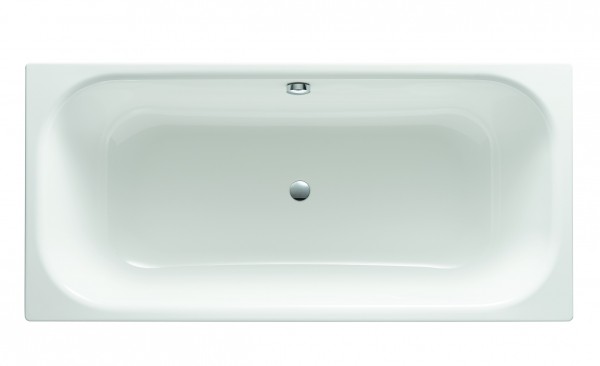 Badewanne Stahl derby 180x80cm weiss Ab-/Überlauf mittig antirutsch VIGOUR