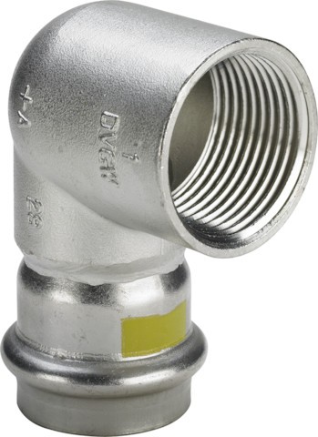 Viega Winkel mit SC Sanpress Inox G 0214.2 für Gas in 28mm x Rp1 Edelstahl 486419