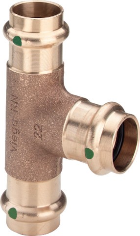 Viega T-Stück mit SC Sanpress 2218 in 22mm Rotguss 109257