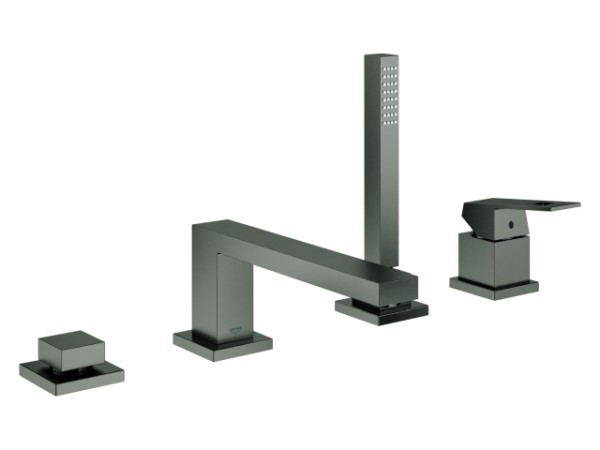 GROHE 4-Loch-Einhand-Wannenkombination Eurocube 19897_1 hard graphite gebürstet 19897AL1