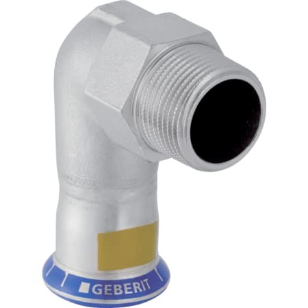 Geberit Mapress Edelstahl Übergangswinkel 90Gr mit AG (Gas) d15-R1/2 34149