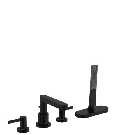 Hansgrohe 4-Loch Wannenarmatur Finoris F-Set Wannenrandmontage mit sBox mattschwarz 76444670