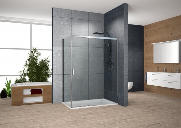 Seitenwand li.derby style 1200x2000 silber m.ESG transparent PflPLUS VIGOUR