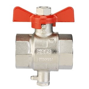 Danfoss Wärmezähler-Zubehör Kugelhahn DN25-1" m. Bohrung M10x1 187F0591