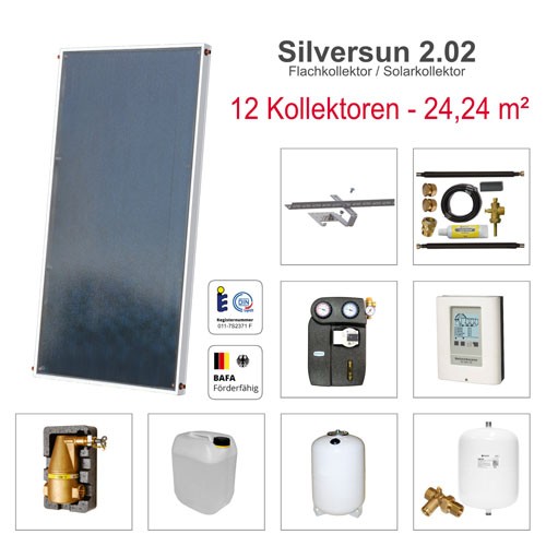 Solarbayer Silversun Solarpaket 12 Gesamtfläche Brutto: 24,24 m2 411012000