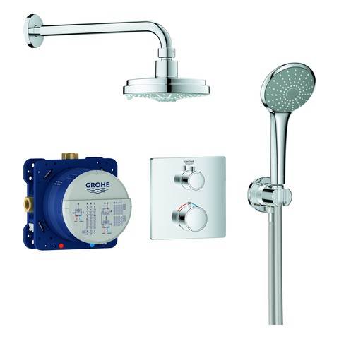 GROHE UP-Duschsystem Grohtherm 34735 mit FMS rund/SmartBox/Kopfb./Brauseset chrom 34735000