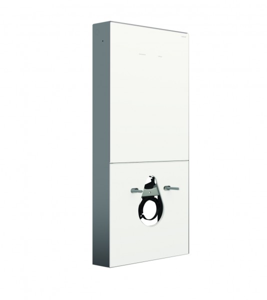 VIGOUR individual WC Modul zu Wand-WC Hartglas weiss-edelstahl HYDROBOOST