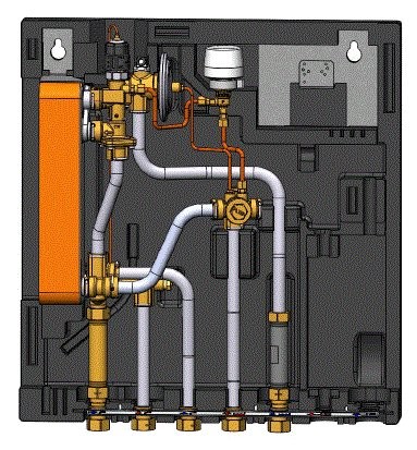 Danfoss Wohnungsstation Evoflat WSS 1 ohne Heizung, 43kW, Dämmhaube 145G0190