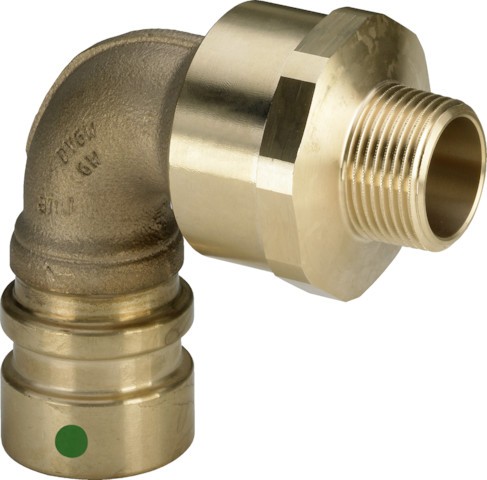 Viega Bogen 90 Grad mit SC Geopress 9620.1TW in 40mm x R1 1/2 Rotguss 768072