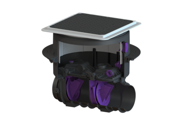 KESSEL Rückstaudoppelvers. Staufix SWA o. Spitzende/Muffe, Bodenplatte, schwarz 73000.10S