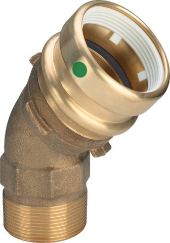 Viega Bogen 45 Grad mit SC Geopress 9626.2TW in 32mm x R1 Rotguss 768102