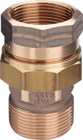 Viega Rohrverschraubung 3331 flachdichtend in R2 x Rp2 Rotguss 271329
