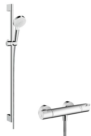 Hansgrohe Brausenkombi Crometta Vario/ Ecostat 1001 CL/Unica 900mm weiss/chrom 27813400