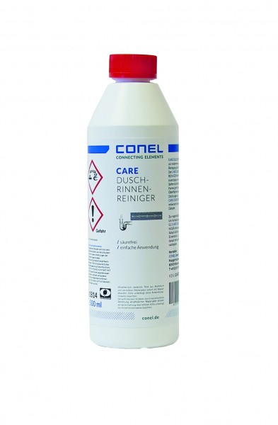 CARE DuschrinnenReiniger 500ml Flasche professioneller Reiniger für Duschrinnen