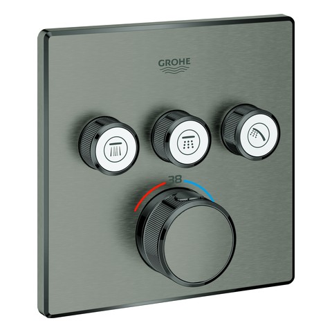 GROHE Thermostat Grohtherm SmartControl 29126 eckig FMS 3 ASV hard graphite geb. 29126AL0