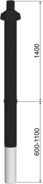 Wolf Dachdurchführung senkrecht C33x DN110/160, L:2650mm, schwarz