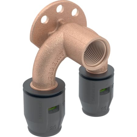Geberit PushFit Doppelanschlusswinkel 90Gr Rg d20-Rp1/2-d16 L:52mm 651.276.00.1