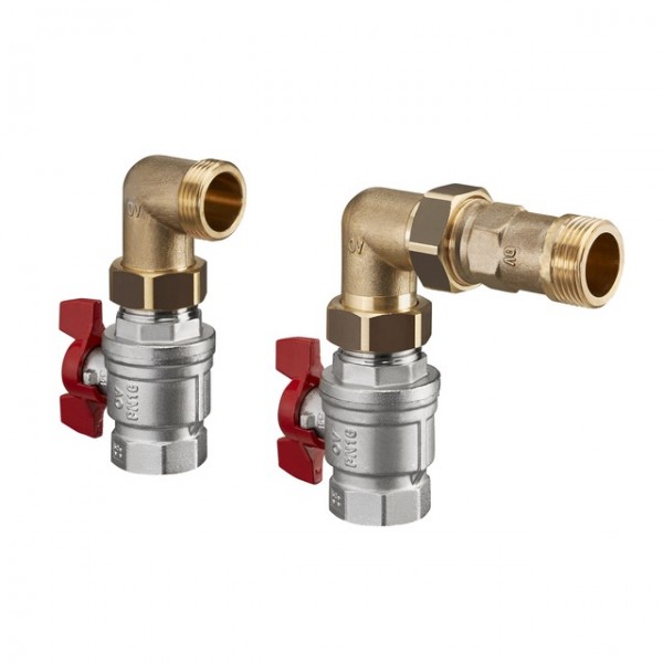 OVENTROP-Winkel-Anschluss-Set für "Multidis SF und SH" Edelstahlverteiler 1404780