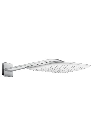 Hansgrohe Kopfbrause PuraVida 400mm weisss/chrom mit Brausearm 387mm 27437400