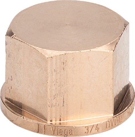 Viega Kappe 3301 mit Mehrkant in Rp1 1/4 Rotguss 268305