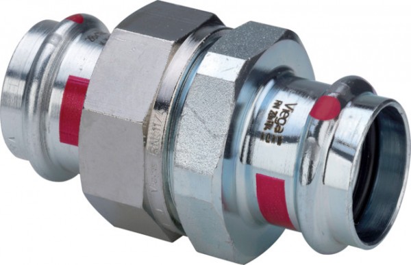 Viega Verschraubung mit SC Prestabo 1160 flachdichtend in 12mm Stahl verzinkt 642358