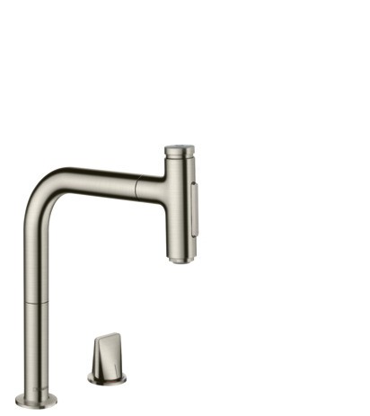 Hansgrohe 2-Loch SPTM 200 Metris Select M71 Ausziehbrause 2jet sBox edelstahl-optik 73818800