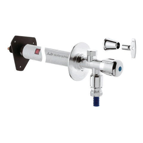 GROHE Außenwandventil Bausatz Eurotec 41206 DN15 mit Rohrbelüfter mattchrom 41206000