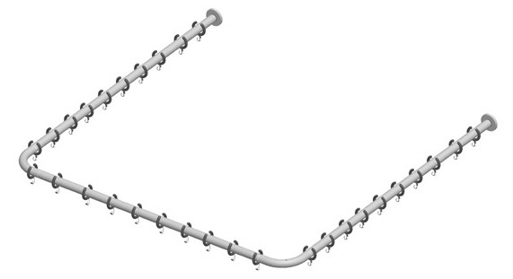 Keuco Brausevorhangstangen-Set Plan 14940, für Dusche U-Form, 100x100, Edelstahl 14940071000