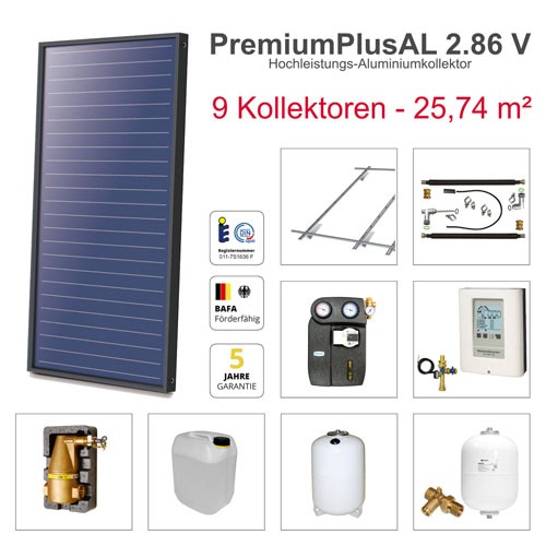 Solarbayer Plus AL Solarpaket 9 - Biber Gesamtfläche Brutto 25,74 m2 vertikal 410809100